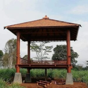 Jual Gazebo Kayu Jati Ukir di Tana Tidung